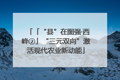 「“县”在图强·西峰②」“三元双向”激活现代农业新动能