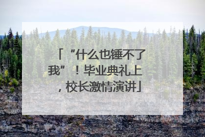 “什么也锤不了我”！毕业典礼上，校长激情演讲