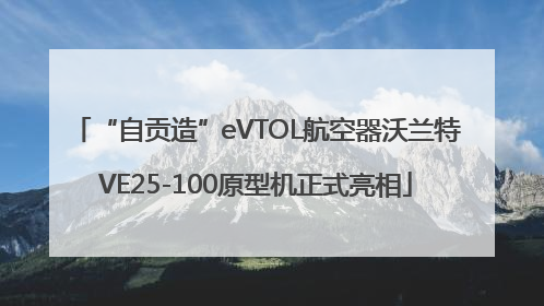 “自贡造”eVTOL航空器沃兰特VE25-100原型机正式亮相