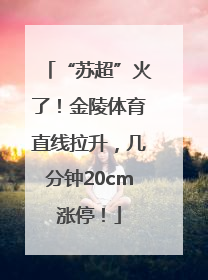 “苏超”火了！金陵体育直线拉升，几分钟20cm涨停！