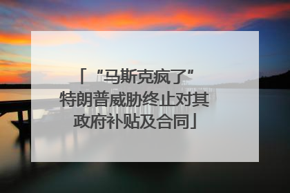 “马斯克疯了” 特朗普威胁终止对其政府补贴及合同