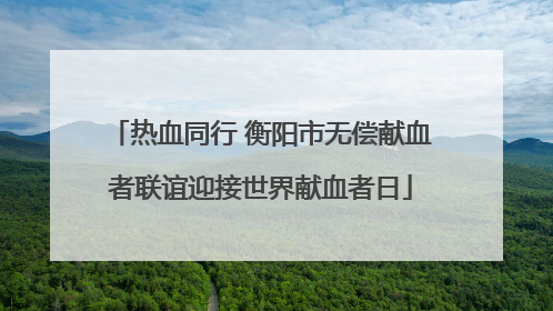 热血同行 衡阳市无偿献血者联谊迎接世界献血者日