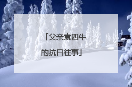 父亲袁四牛的抗日往事