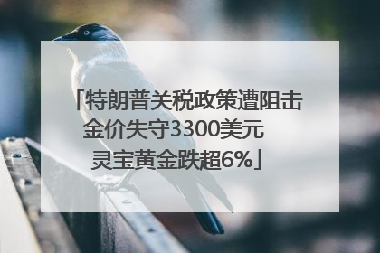 特朗普关税政策遭阻击金价失守3300美元 灵宝黄金跌超6%
