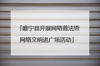 睢宁县开展网络普法暨网络文明进广场活动