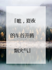 瞧，夏夜的车谷升腾烟火气