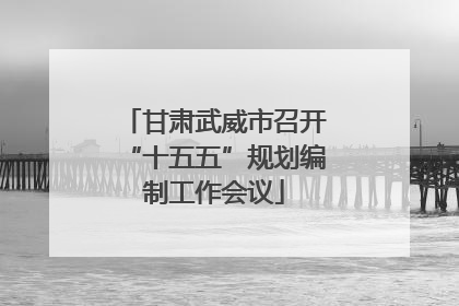 甘肃武威市召开“十五五”规划编制工作会议
