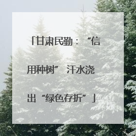 甘肃民勤：“信用种树” 汗水浇出“绿色存折”