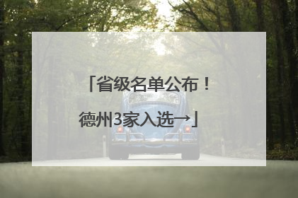 省级名单公布！德州3家入选→