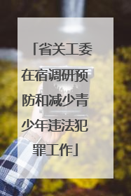 省关工委在宿调研预防和减少青少年违法犯罪工作