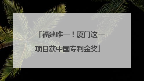福建唯一！厦门这一项目获中国专利金奖