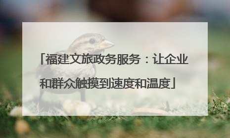 福建文旅政务服务：让企业和群众触摸到速度和温度