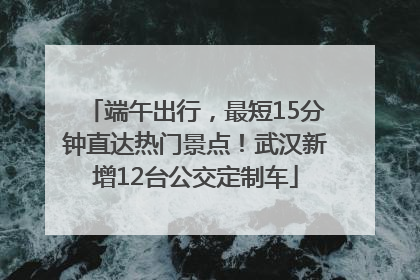 端午出行，最短15分钟直达热门景点！武汉新增12台公交定制车
