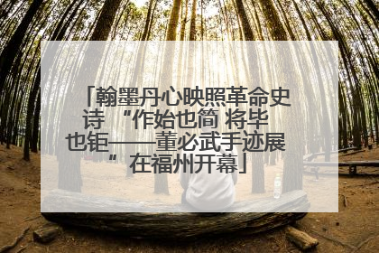 翰墨丹心映照革命史诗 “作始也简 将毕也钜——董必武手迹展”在福州开幕