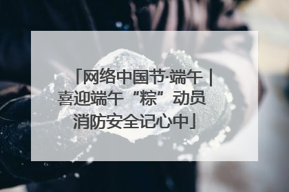 网络中国节·端午｜喜迎端午“粽”动员 消防安全记心中