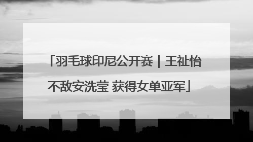 羽毛球印尼公开赛｜王祉怡不敌安洗莹 获得女单亚军