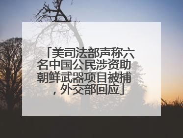 美司法部声称六名中国公民涉资助朝鲜武器项目被捕，外交部回应