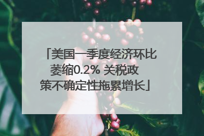 美国一季度经济环比萎缩0.2% 关税政策不确定性拖累增长