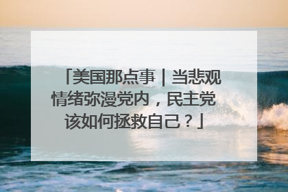 美国那点事｜当悲观情绪弥漫党内，民主党该如何拯救自己？