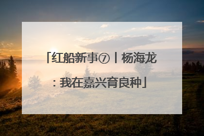 红船新事⑦丨杨海龙：我在嘉兴育良种