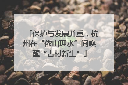 保护与发展并重，杭州在“依山理水”间唤醒“古村新生”