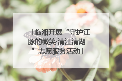 临湘开展“守护江豚的微笑·清江清湖”志愿服务活动