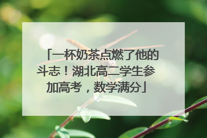 一杯奶茶点燃了他的斗志！湖北高二学生参加高考，数学满分