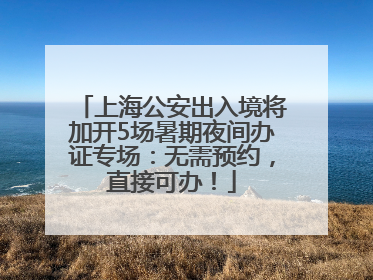 上海公安出入境将加开5场暑期夜间办证专场：无需预约，直接可办！