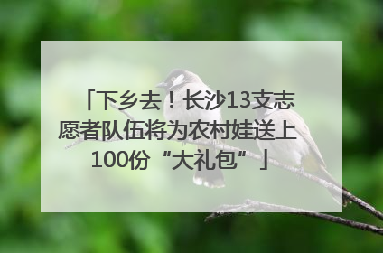 下乡去！长沙13支志愿者队伍将为农村娃送上100份“大礼包”