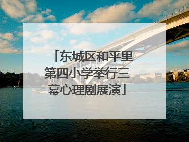 东城区和平里第四小学举行三幕心理剧展演
