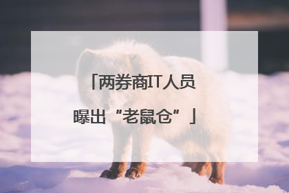 两券商IT人员曝出“老鼠仓”
