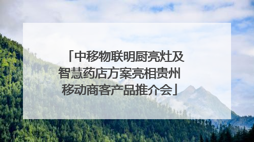 中移物联明厨亮灶及智慧药店方案亮相贵州移动商客产品推介会
