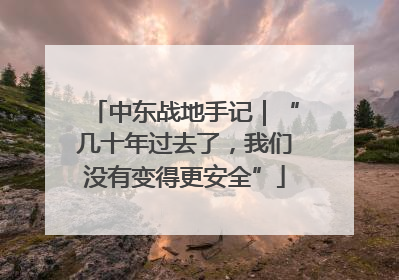 中东战地手记｜“几十年过去了，我们没有变得更安全”