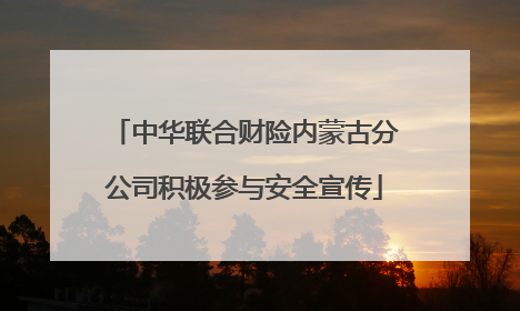 中华联合财险内蒙古分公司积极参与安全宣传