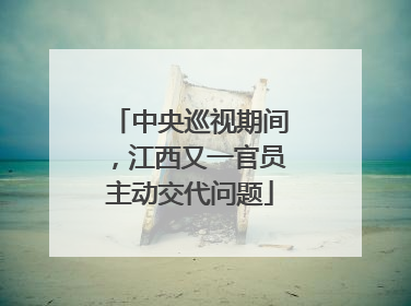 中央巡视期间，江西又一官员主动交代问题