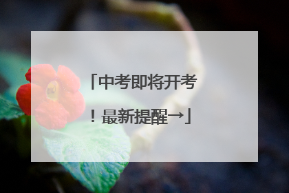 中考即将开考！最新提醒→