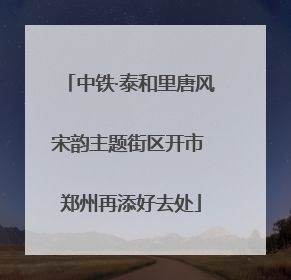 中铁·泰和里唐风宋韵主题街区开市 郑州再添好去处
