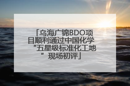 乌海广锦BDO项目顺利通过中国化学“五星级标准化工地”现场初评