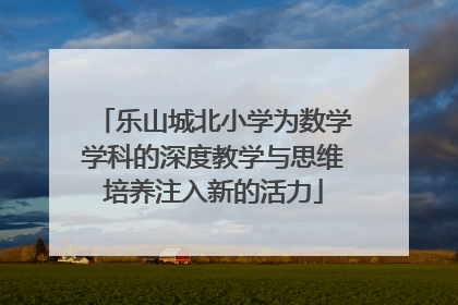 乐山城北小学为数学学科的深度教学与思维培养注入新的活力