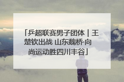 乒超联赛男子团体｜王楚钦出战 山东魏桥·向尚运动胜四川丰谷