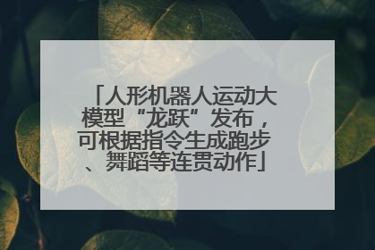 人形机器人运动大模型“龙跃”发布，可根据指令生成跑步、舞蹈等连贯动作