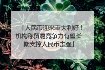 人民币迎来重大利好！机构称贸易竞争力有望长期支撑人民币走强