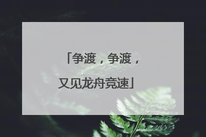 争渡，争渡，又见龙舟竞速