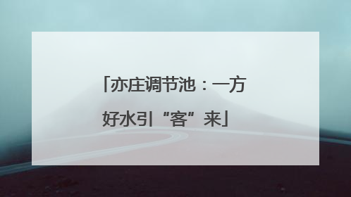 亦庄调节池：一方好水引“客”来