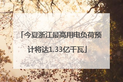 今夏浙江最高用电负荷预计将达1.33亿千瓦