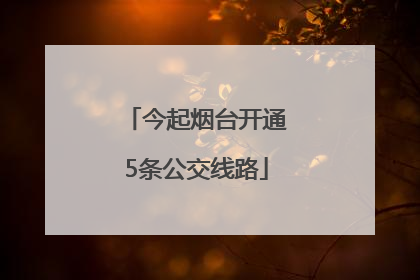 今起烟台开通5条公交线路