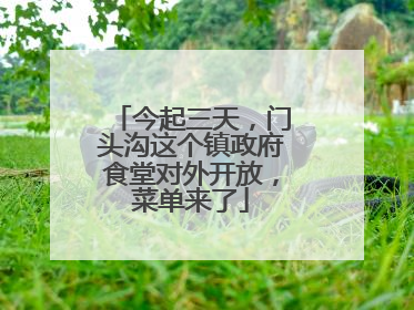 今起三天，门头沟这个镇政府食堂对外开放，菜单来了