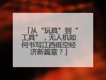 从“玩具”到“工具”，无人机如何书写江西低空经济新篇章？
