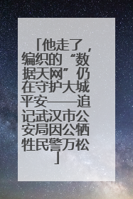 他走了，编织的“数据天网”仍在守护大城平安——追记武汉市公安局因公牺牲民警万松