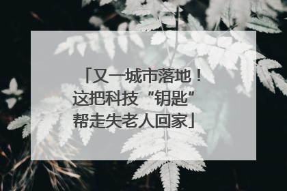 又一城市落地！这把科技“钥匙”帮走失老人回家